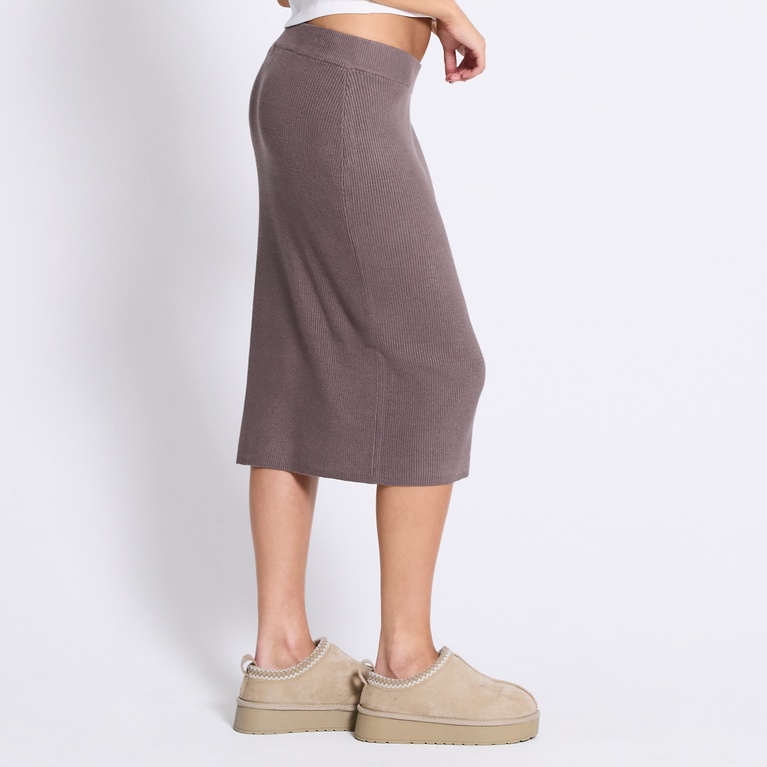 Rib-knit skirt "Jill" Beige